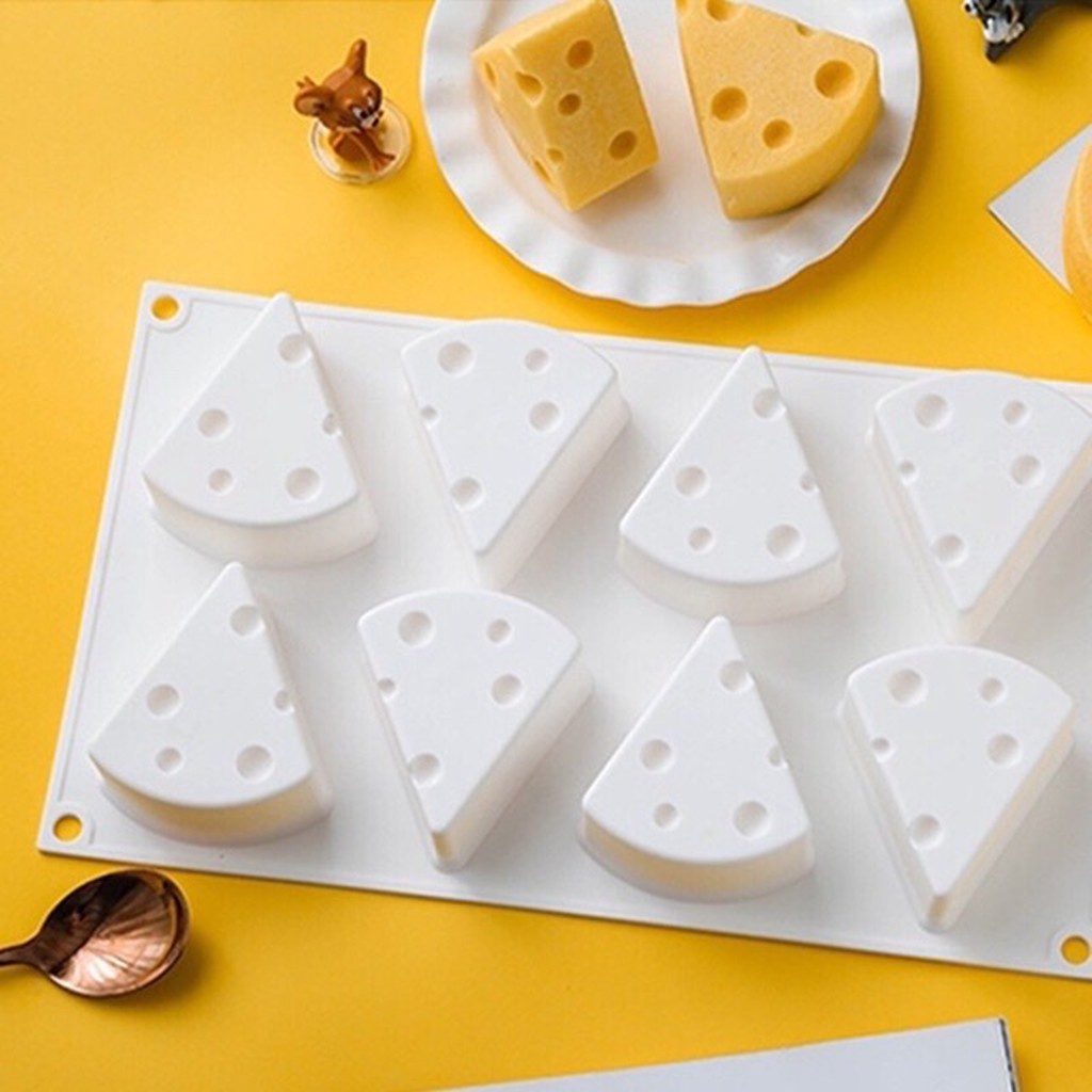 Khuôn silicon hình phô mai 3D là thạch rau câu/pudding cho bé