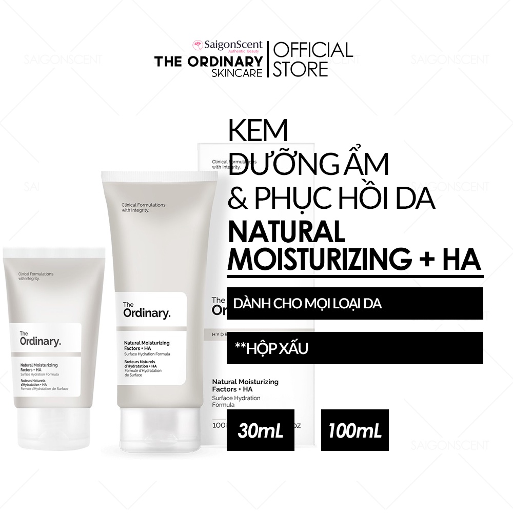 [HỘP GIẤY XẤU] Kem dưỡng ẩm The Ordinary Natural Moisturizing Factors + HA ( 30mL / 100mL )