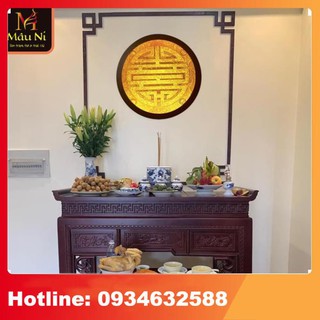 ĐÈN THỜ Tranh trúc chỉ in MÂU NI 198, đk 40cm, Chữ Thọ (thích hợp treo bàn thờ, sau tượng Phật cao 25cm đến 45cm)