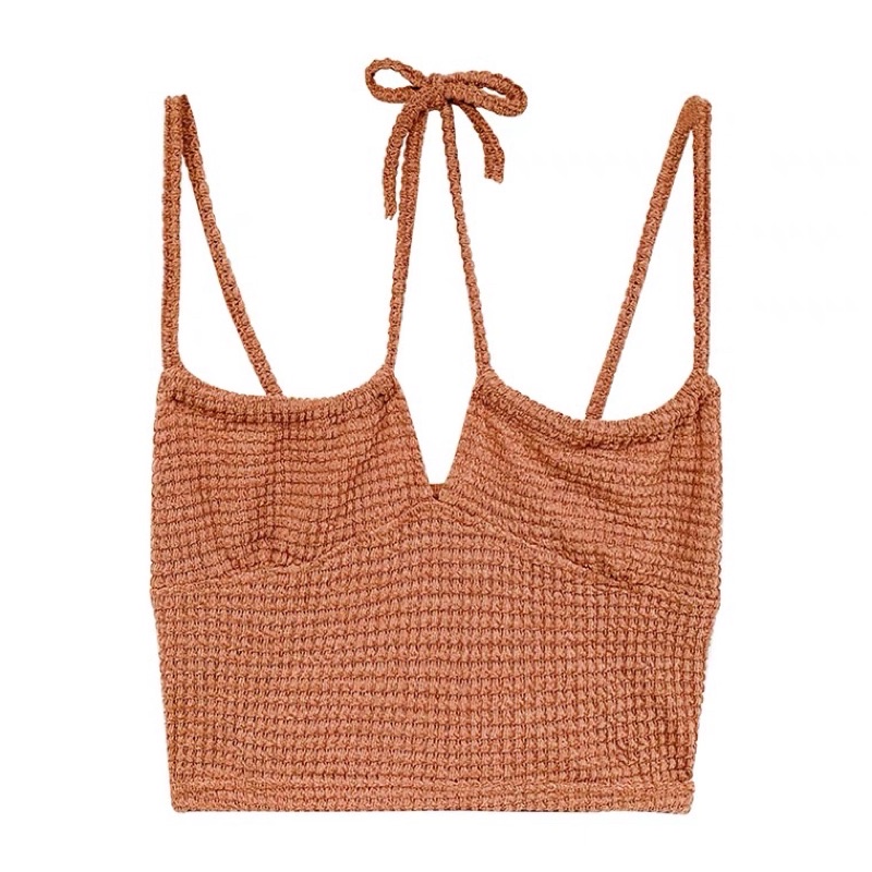 Áo hai dây nơ phong cách teen âu mĩ sexy năng động phù hợp đi biển no bra crotop hot trend áo ống