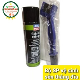 Combo bộ Chai xịt thắng,sên liqui Moly Rapid Cleaner 3318 + Bàn chải vệ sinh