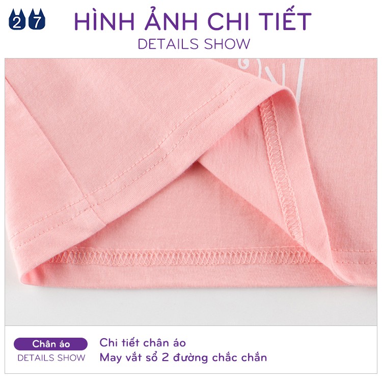 Áo bé gái 27HOME áo cotton cộc tay cho bé in hình đáng yêu mẫu mới 2021