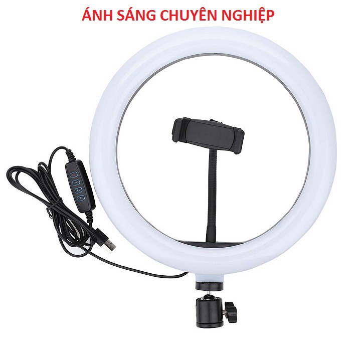 Đèn Livestream Size 26cm 3 Chế Độ Sáng , Đèn Makeup - Đèn Chụp Ảnh 26cm - Kèm Chân Đèn Cao - Bảo Hành 6 Tháng