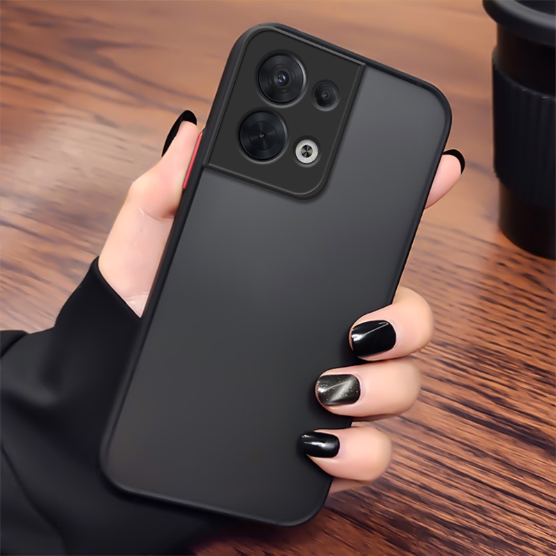 Ốp Điện Thoại Mềm Trong Suốt Mặt Nhám Viền Màu Kẹo Bảo Vệ Camera Cho OPPO Reno 8 Pro Reno8 Pro 5G