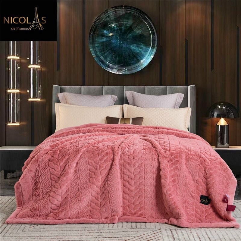 CHĂN LÔNG CÁO NICOLAS CAO CẤP 5,5kg CÓ TÚI XÁCH DA SỊN XÒ- hàng nhập loại 1