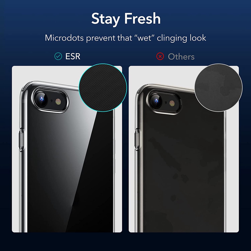 Ốp điện thoại ESR từ TPU silicon mềm mỏng màu trong suốt thích hợp cho iPhone SE3 SE 2020 iPhone 8 iPhone 7