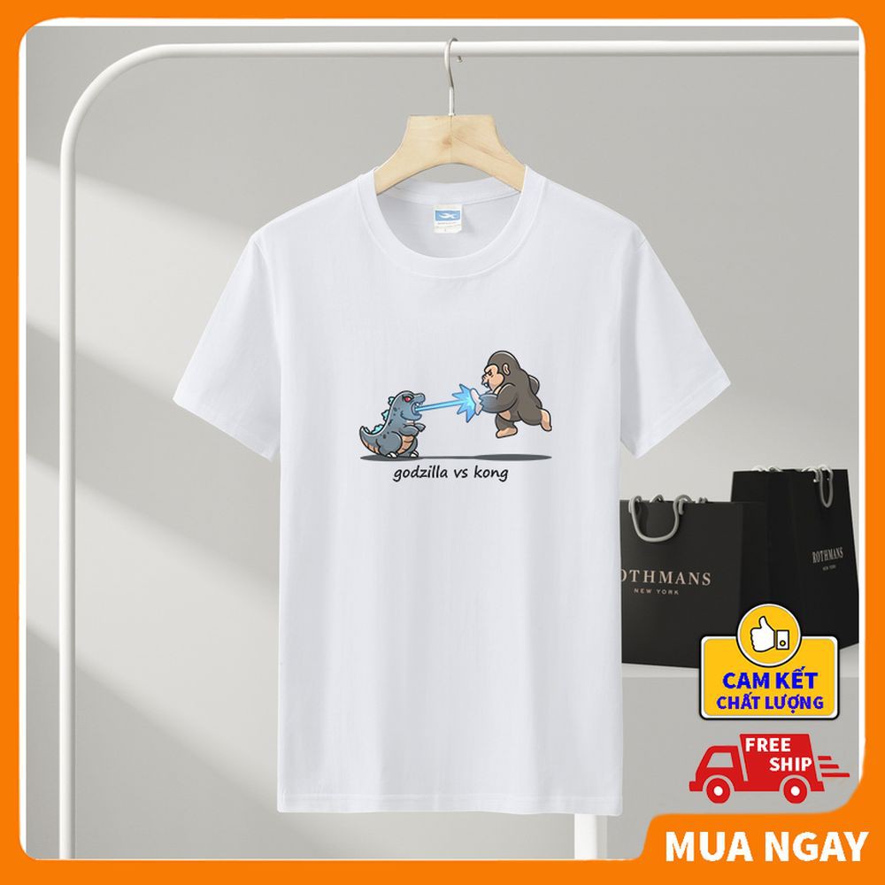 Áo thun nam nữ unisex form rộng cổ tròn giá rẻ ❤️KINGSPORT❤️ Áo phông nữ nam rộng vải cotton mềm mịn thoáng mát godzilla