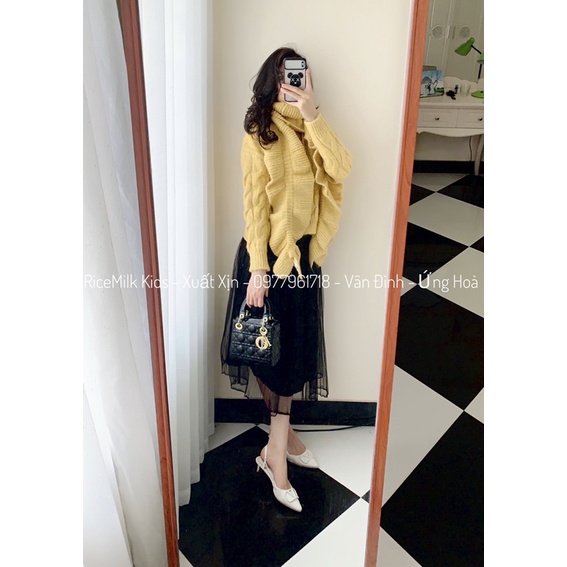 Áo len cadigan kèm khăn Zara màu vàng mù tạt xuất dư xịn | WebRaoVat - webraovat.net.vn
