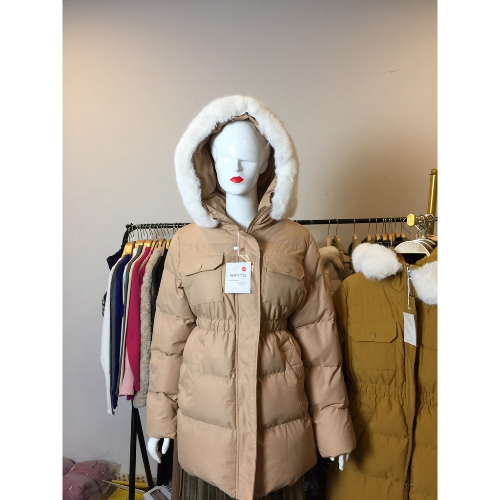 Hàng Sẵn Giao Ngay🌼 Áo Phao Nữ Dáng Lửng Mũ Lông hàng Quảng Châu hot trend 2021