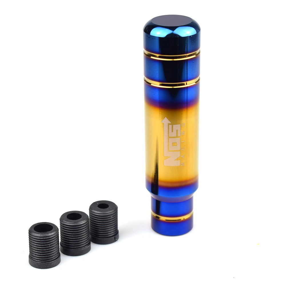 Cần Gạt Số Xe Hơi Bằng Nhôm 13CM Thông Dụng Màu Xanh Dương In Chữ Bride / NOS Burn