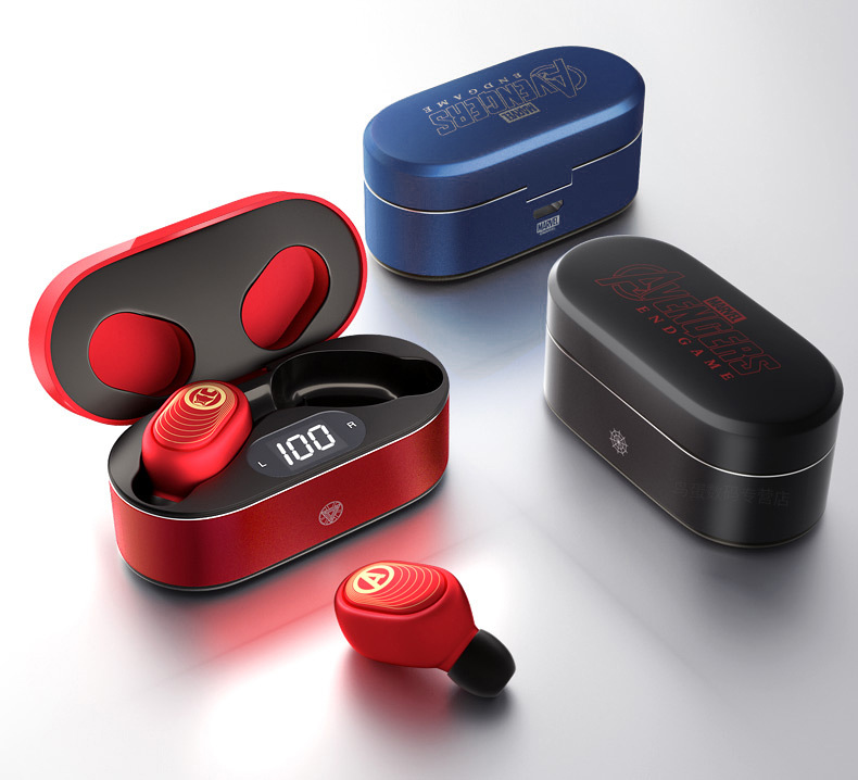 Tai Nghe Nhét Tai Bluetooth 5.0 Không Thấm Nước Hiển Thị LED Phong Cách Marvel TM09 - Chính Hãng từ MARVEL