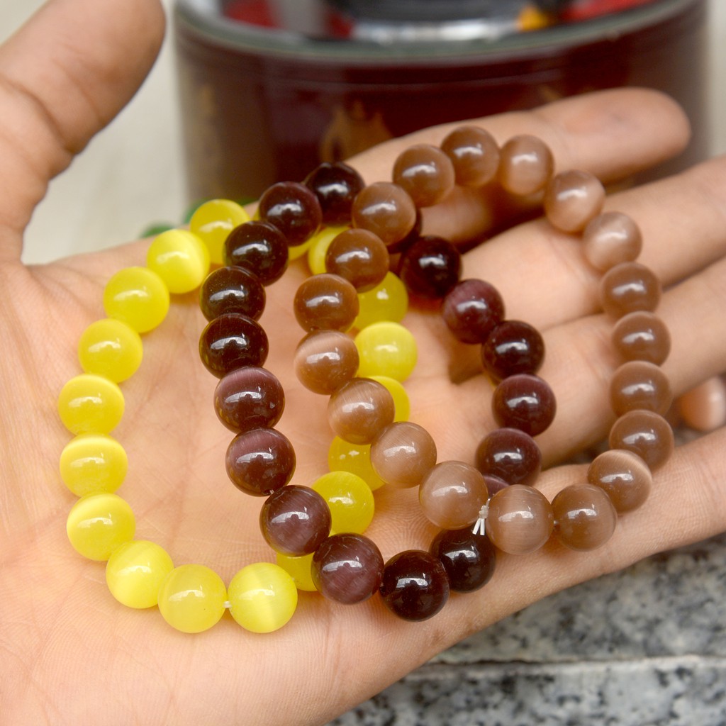 Vòng tay chuỗi đá mắt mèo 10ly-Có 10 màu khác nhau