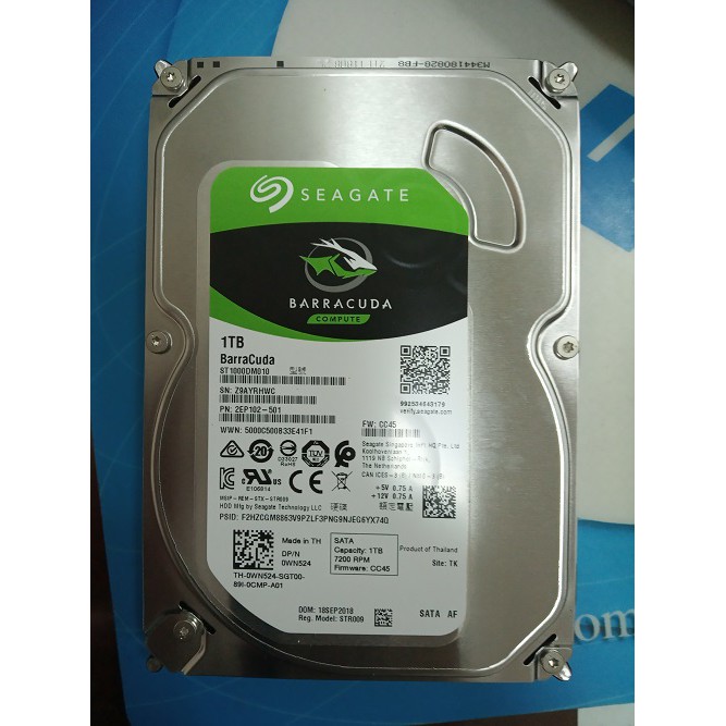 Ổ Cứng HDD Seagate Barracuda 1TB 7200rpm 64MB Cache Sata 3.5 inch ST1000DM010 dành cho máy vi tính để bàn