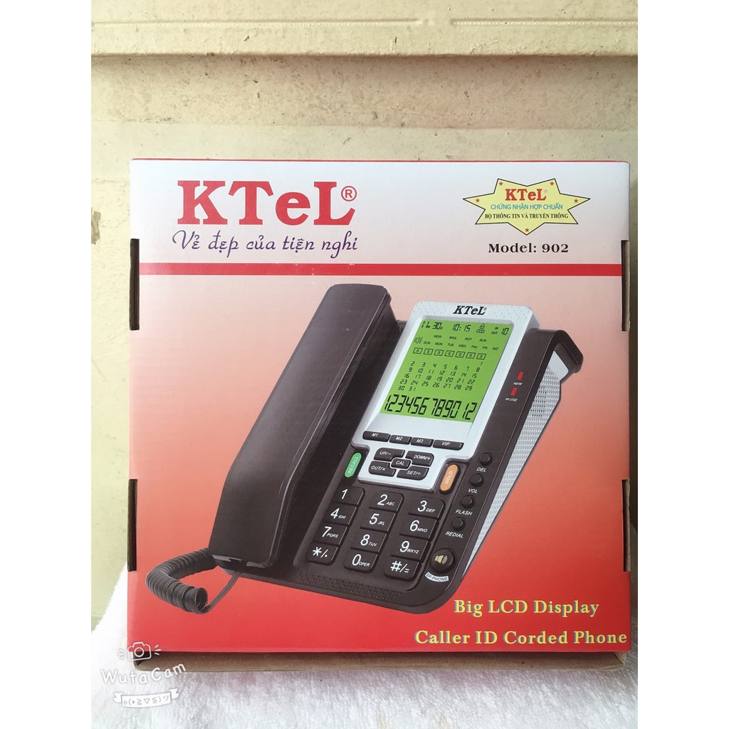 Điện thoại bàn chuông to, màn hình lớn, hiện số gọi đến -  Ktel 902 BH 12 Tháng