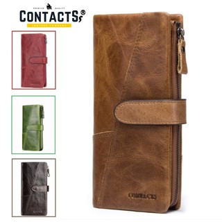 2020 contact wallet genuine leather kitn1103-5 ii bảo hành 3 năm ii bóp ví đứng dài cầm tay da bò ii nam nữ ii hongkong
