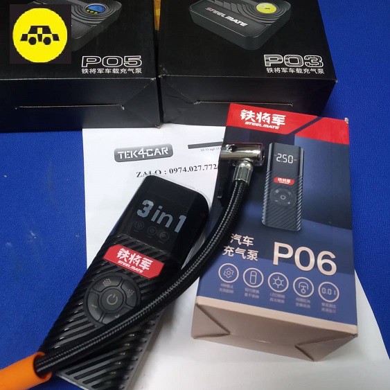 Bơm Ô Tô Điện Tử -Tự Động Ngắt Steelmate P06 - 3 trong 1