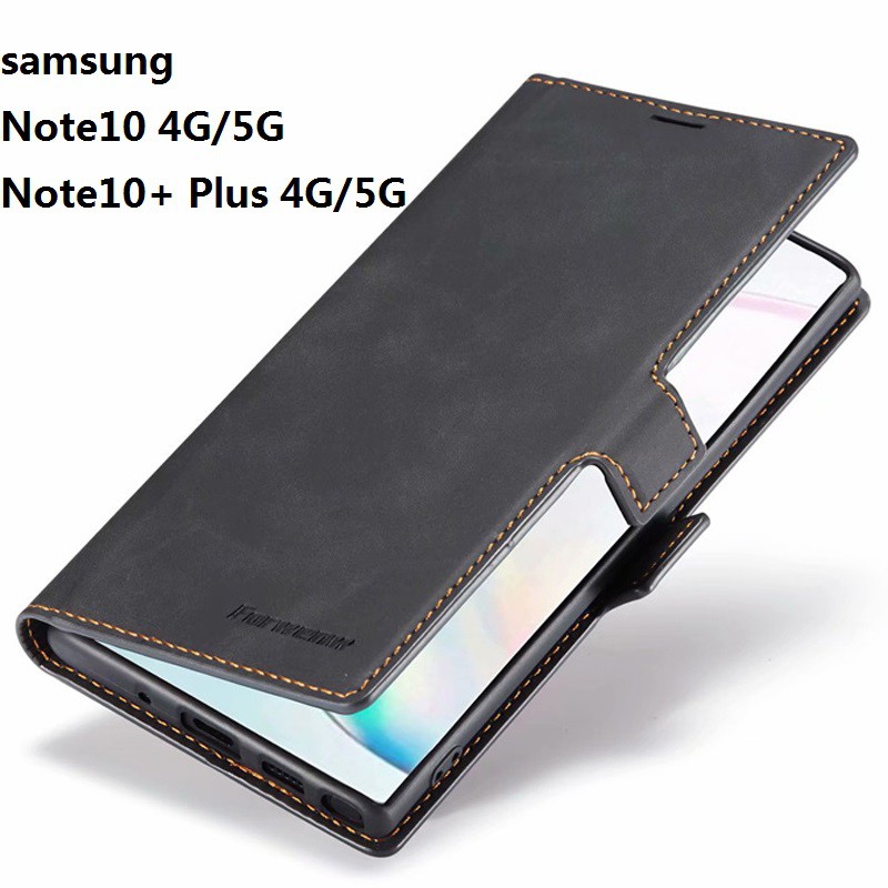 Bao da điện thoại dạng ví có ngăn đựng thẻ dạng nắp gập giá đỡ cho SAMSUNG GALAXY NOTE 10+ PLUS 5G NOTE10 PRO 5G