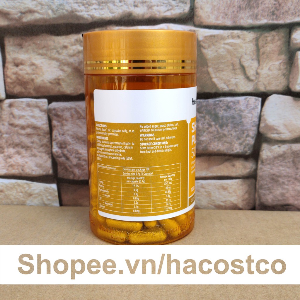 Viên uống Healthy Care Sheep Placenta 5000mg 100 viên của Úc - Nhau thai cừu Healthy Care | WebRaoVat - webraovat.net.vn