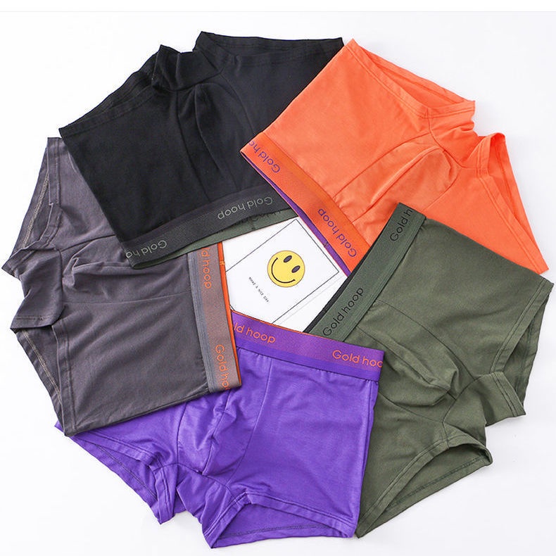 Bộ 1 / 3 Quần Lót Boxer Vải Cotton Thiết Kế Đơn Giản Thoải Mái Cho Nam