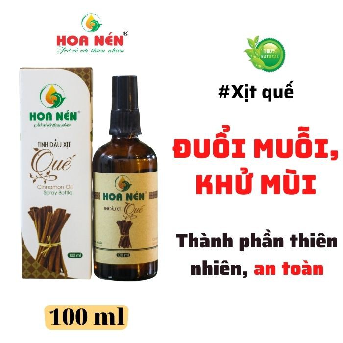 Chai xịt Quế 100ml - Hoa Nén - Hương nồng ấm, khử mùi, ẩm mốc, đuổi muỗi, côn trùng