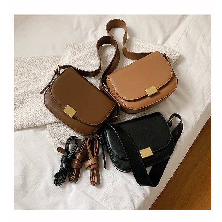 ( SẴN) Túi Da Bán Tròn Túi Xách Nữ Có Thể Điều Chỉnh Dây Túi Phong Cách Đơn Giản Tiện Lợi Dễ Sử Dụng B029