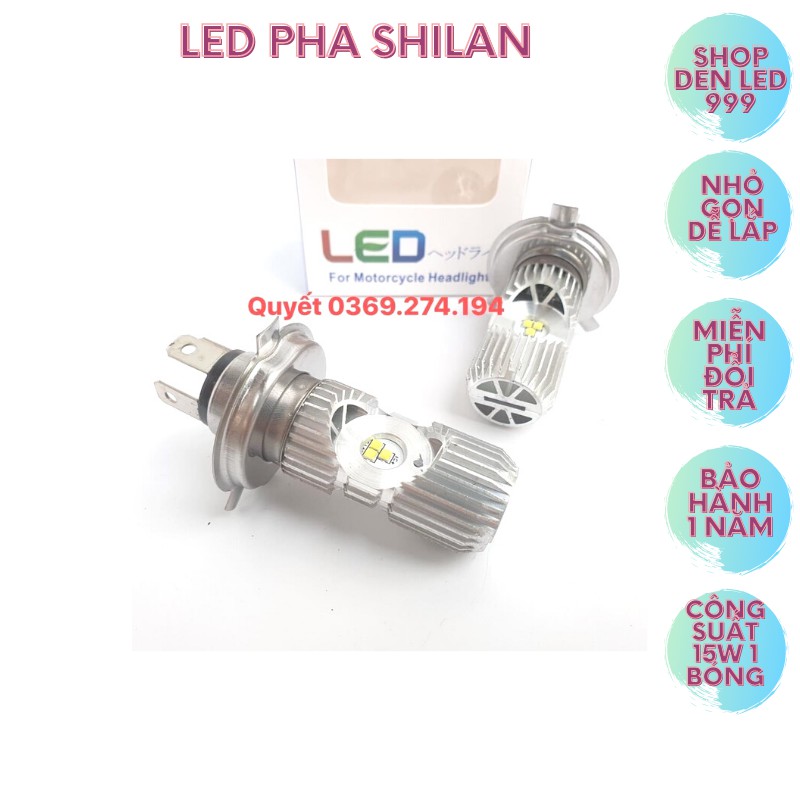 Đèn Pha LED SHILAN Sáng Gom Lắp Xe Máy Giá Rẻ Đủ Chân M5 H4