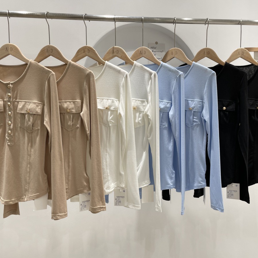 [ Hàng Cao Cấp ] Áo len cổ khuy nắp túi FUHO Fashion 055