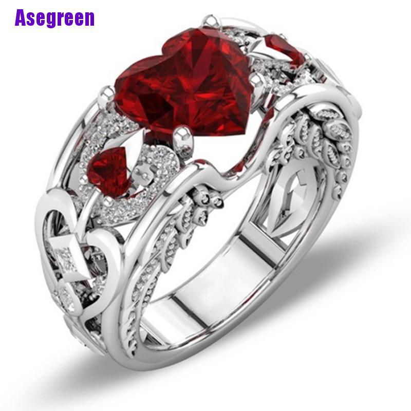 Nhẫn Đính Đá Ruby Nhân Tạo Sang Trọng