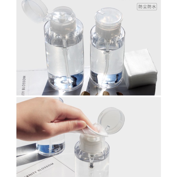 Lọ với vòi nhấn dung tích 200ml dùng để đựng kem dưỡng hoặc nước tẩy trang