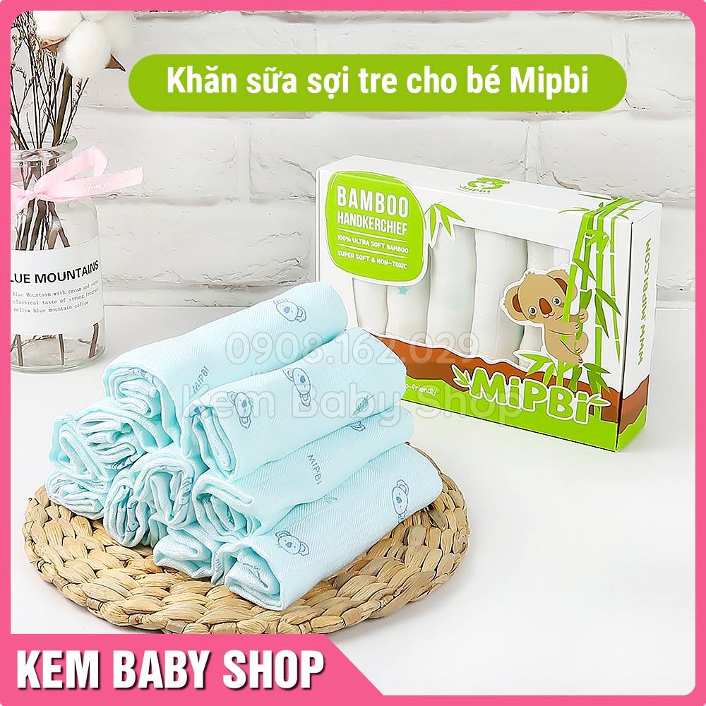 Khăn sữa cho bé sợi tre Mipbi - khăn xô sợi tre Mipbi (6 cái)