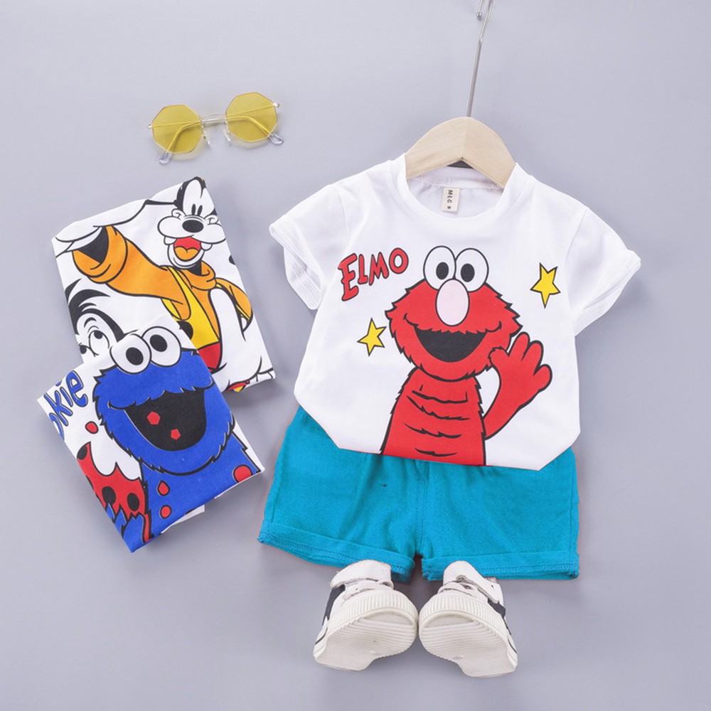 BỘ QUẦN ÁO CHO BÉ TRAI BÉ GÁI ELMO CK