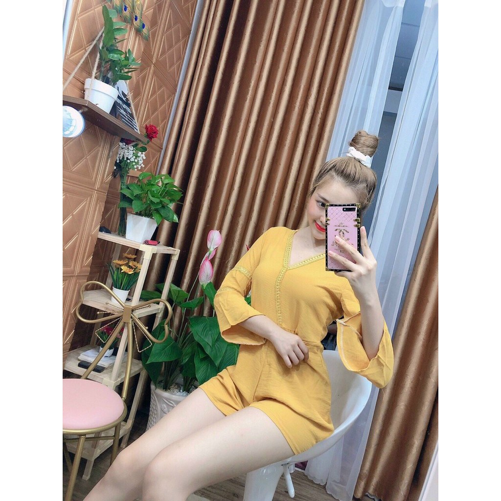 Jum cổ tim tay lỡ phối ren thời trang