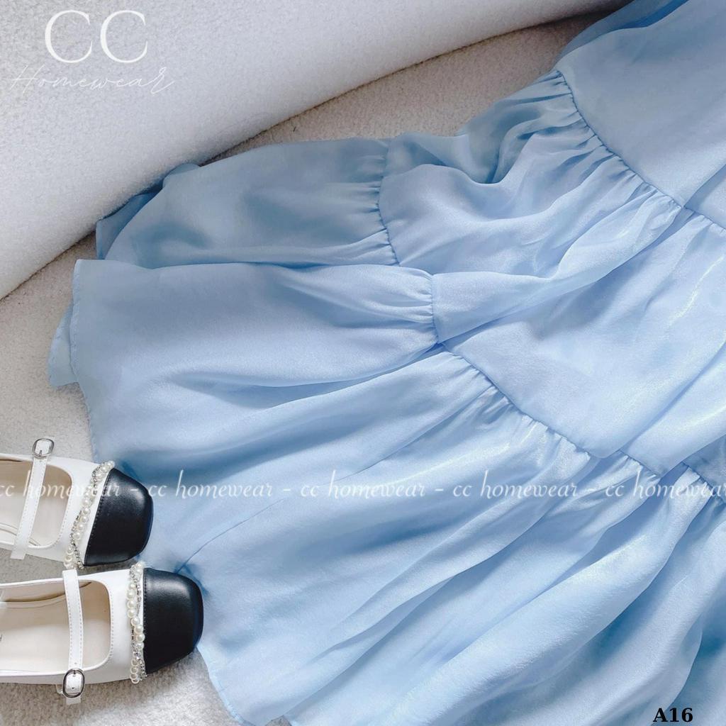 Đầm maxi cổ yếm cột nơ sau A16 hàng hiệu CC HOMEWEAR