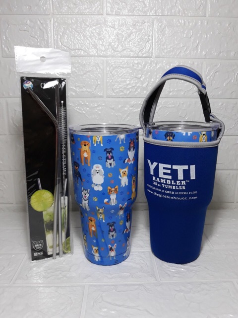 LY GIỮ NHIỆT YETI Động Vật 900ML (Logo YETI dập nổi -full phụ kiện)