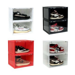 Combo 2 Hộp Đựng Giày Nhựa Cứng Trong Suốt Thông Minh Cửa Ngang Cửa Mở Nam Châm – RAPBOX