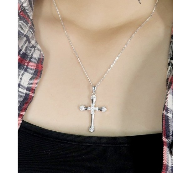 Dây chuyền bạc thánh giá trang sức phụ kiện nữ vòng cổ phong cách Hàn Quốc