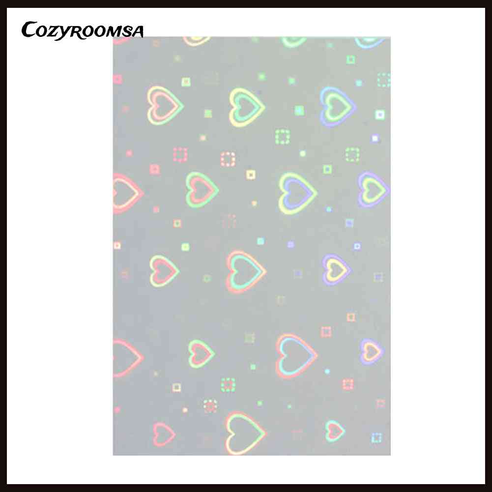 Thẻ Giấy Foil Dán Móng Tay Nghệ Thuật DIY Họa Tiết Trái Tim Ngôi Sao