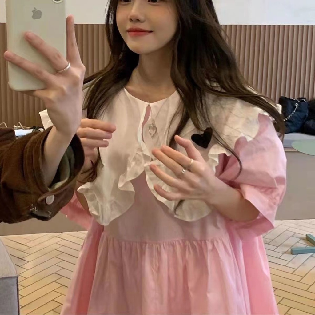 Đầm Cổ Búp Bê Form Rộng Phong Cách Nhật Bản Cho Nữ Sinh