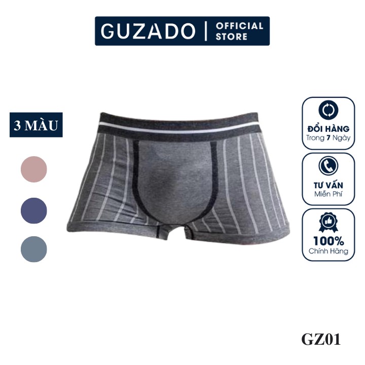 Quần Lót Boxer Nam GUZADO, Công Nghệ Dệt Không Đường May, Kháng Khuẩn Cực Tốt GZ01