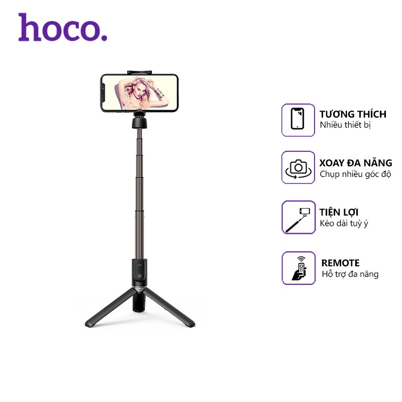 Gậy chụp hình Hoco K11 Bluetooth V3.0, dài 0.68m, kèm remote, tương thích nhiều thiết bị