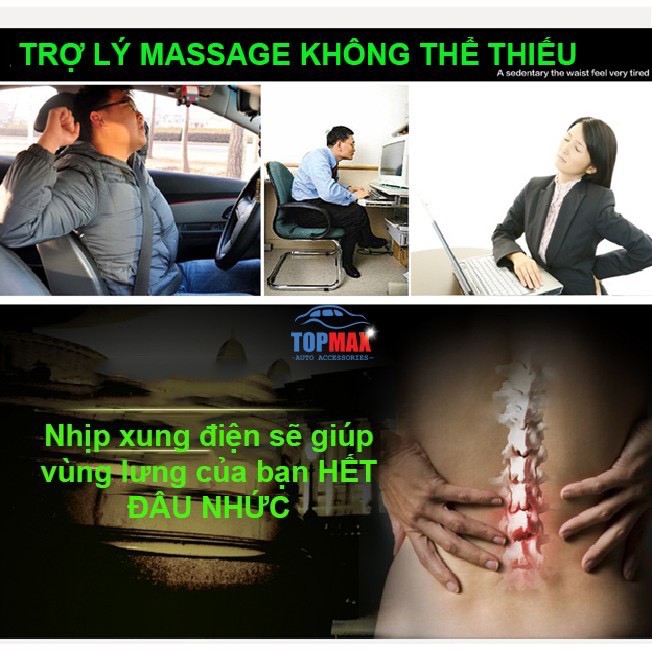 [CAO CẤP] Tựa lưng massage trên ô tô, xe hơi