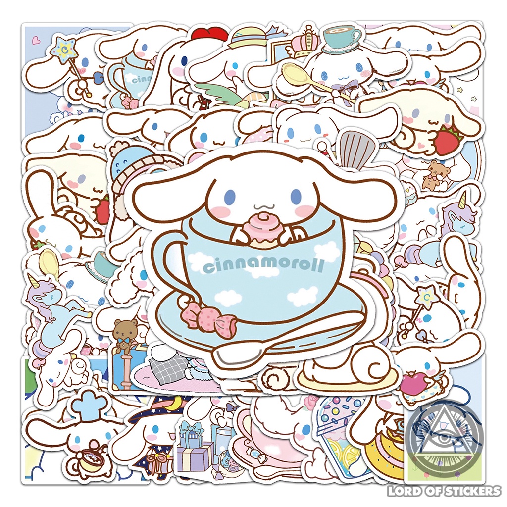 Set 50 Nhãn Dán Cinnamoroll Sticker Nhân Vật Hoạt Hình Cute Chống Thấm Nước Trang Trí Mũ Nón Bảo Hiểm, Laptop, Vali, Sổ