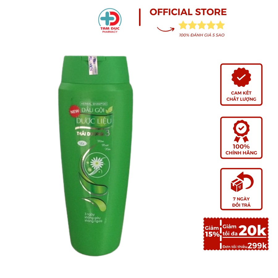 Dầu Gội Dược Liệu Thái Dương 3 - Hương Hoa giúp nuôi dưỡng tóc, ngăn ngừa rụng tóc, không gây gàu, gây ngứa da đầu