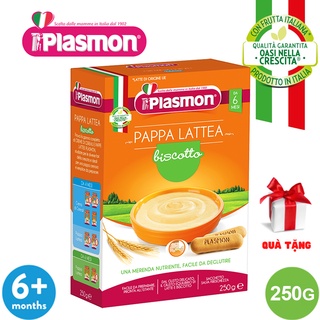 Bột Ăn Dặm Vị Sữa Bánh Quy Nghiền Plasmon 250g (Date 31/03/2023) + Tặng 1 Bánh Gặm Cho Bé Giai Đoạn Mọc Răng