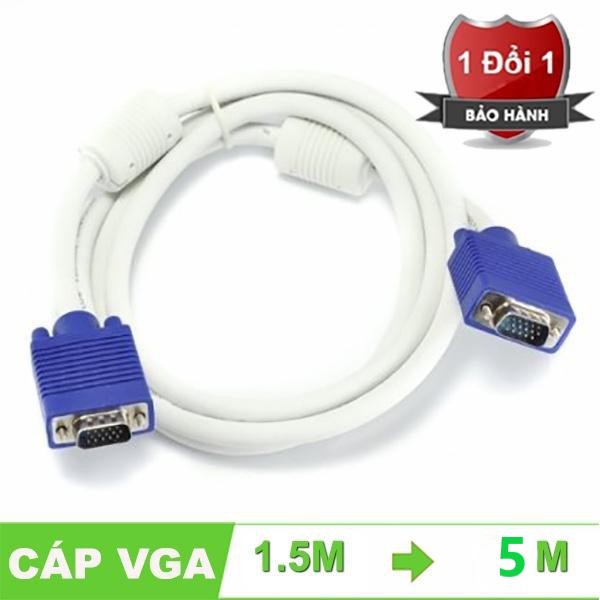 [Hàng xịn] Dây VGA Lõi Đồng 1.5m 3m 5m hàng chuẩn 3+4 chất lượng cao-cáp 2 đầu VGA đực xịn tốt chống nhiễu