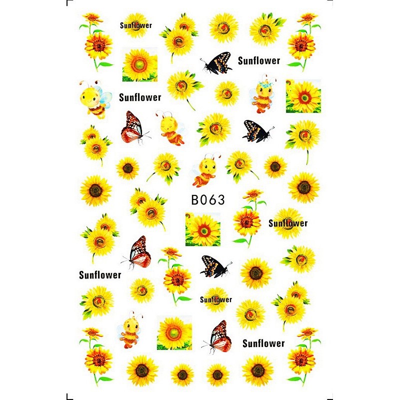 sticker hoa cúc mẫu mùa hè dán móng tay nail
