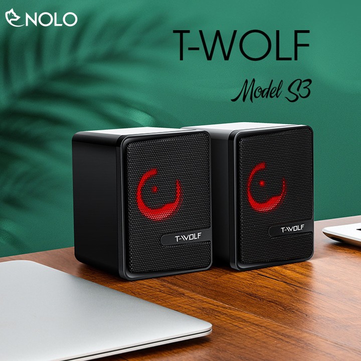 Bộ Loa Vi Tính Di Động T WolF Model Vofull S3 Đèn LED RGB Chuyển Màu Công Suất 6W Nguồn USB