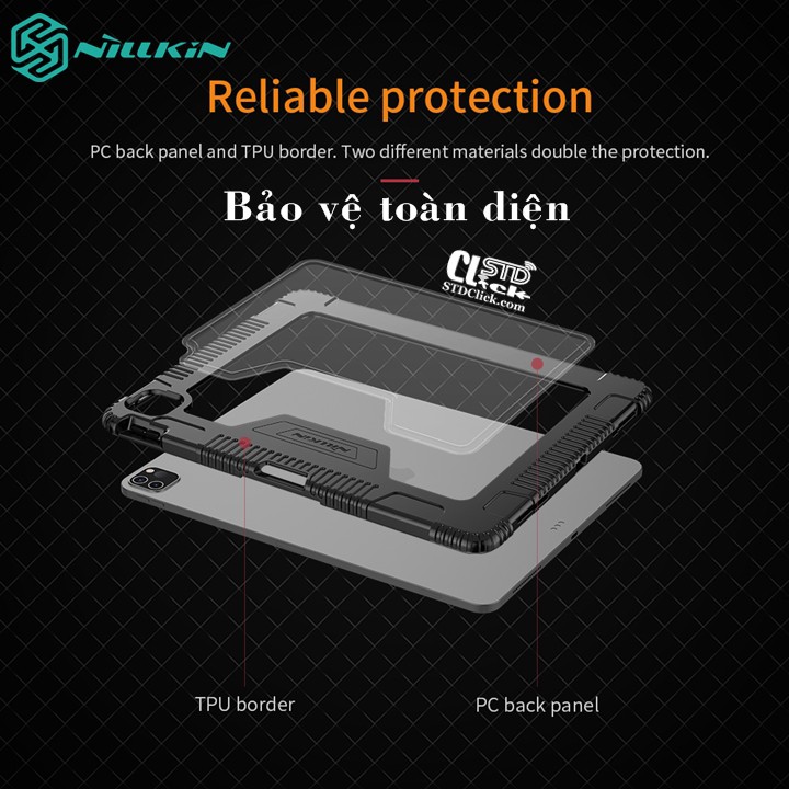 [Mã SKAMA07 giảm 8% đơn 250k]BAO DA IPAD PRO 12.9 2020 NILLKIN BUMPER CHỐNG SỐC CHÍNH HÃNG [NEW SALEOFF] | BigBuy360 - bigbuy360.vn