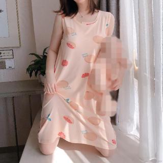 Đầm ngủ hai dây có mút đệm họa tiết dễ thương cho nữ