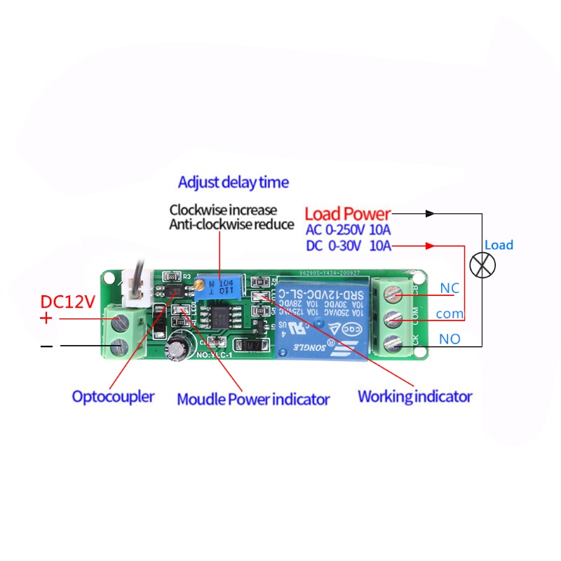 Mô Đun Rơ Le Hẹn Giờ DC 12V 1 10s Chuyên Dụng